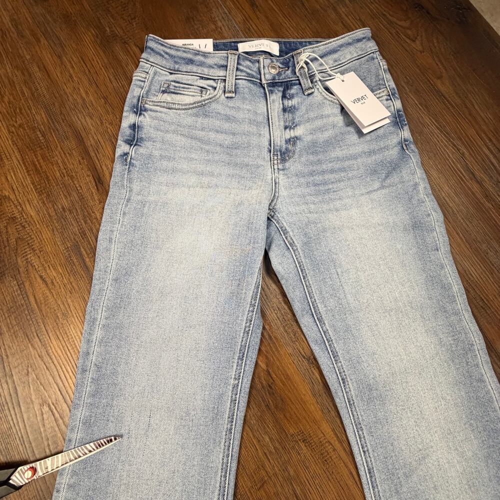 Flying Monkey Vervet blue Miranda mid rise boot cut jeans light wash size 26 - Picture 12 of 14